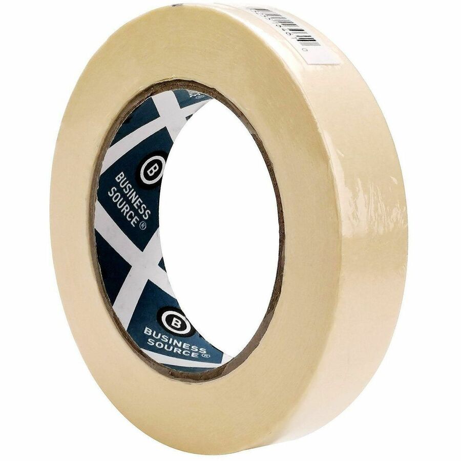 Business Source Utility-purpose Masking Tape - 60 yd Length x 1" Width - 3" Core - Tan - Crepe Paper Backing - For Holding, Bundling, Sealing, Masking - 1 Roll
