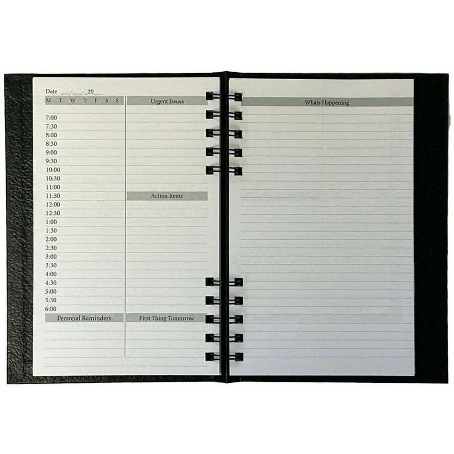 Dome Business Journal - 8 x 10 Inch Hardcover Professional Planner Notebook - Business - 8" x 10" Sheet Size - Bright White Sheet - Black Cover - Acid-free, Pocket, Bleed Resistant, Expandable Inner Pocket, Eco-friendly, Durable Cover, Hard Cover, Buil...