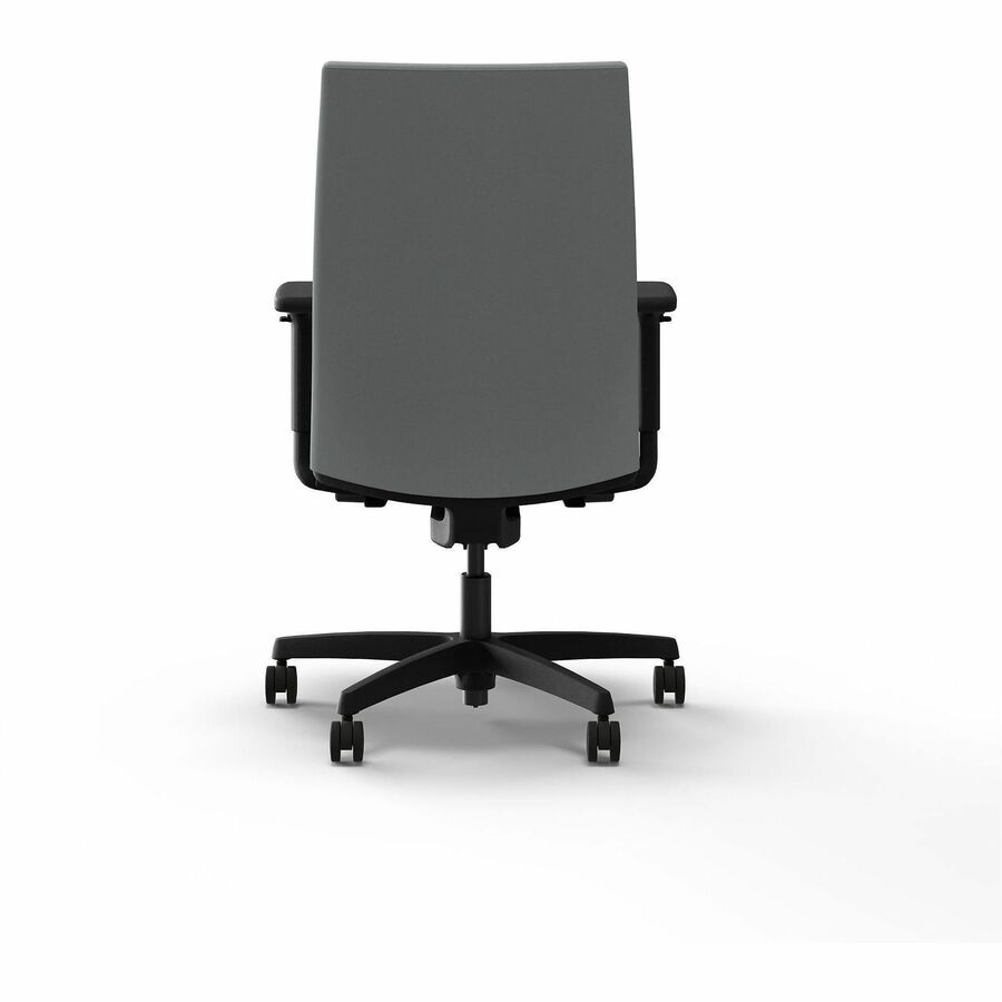 HON Ignition 2.0 Chair - Gray Seat Color - Vinyl Seat Material - Black Back Color - Vinyl Back Material - Black Frame Color - Plastic Frame Material - High Back - 5-star Base - Gray - Vinyl - Armrest - 1 Each