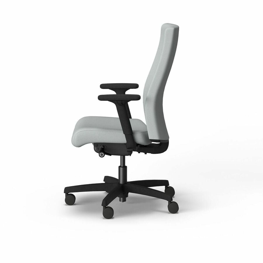 HON Ignition 2.0 Chair - Gray Seat Color - Vinyl Seat Material - Black Back Color - Vinyl Back Material - Black Frame Color - Plastic Frame Material - High Back - 5-star Base - Gray - Vinyl - Armrest - 1 Each