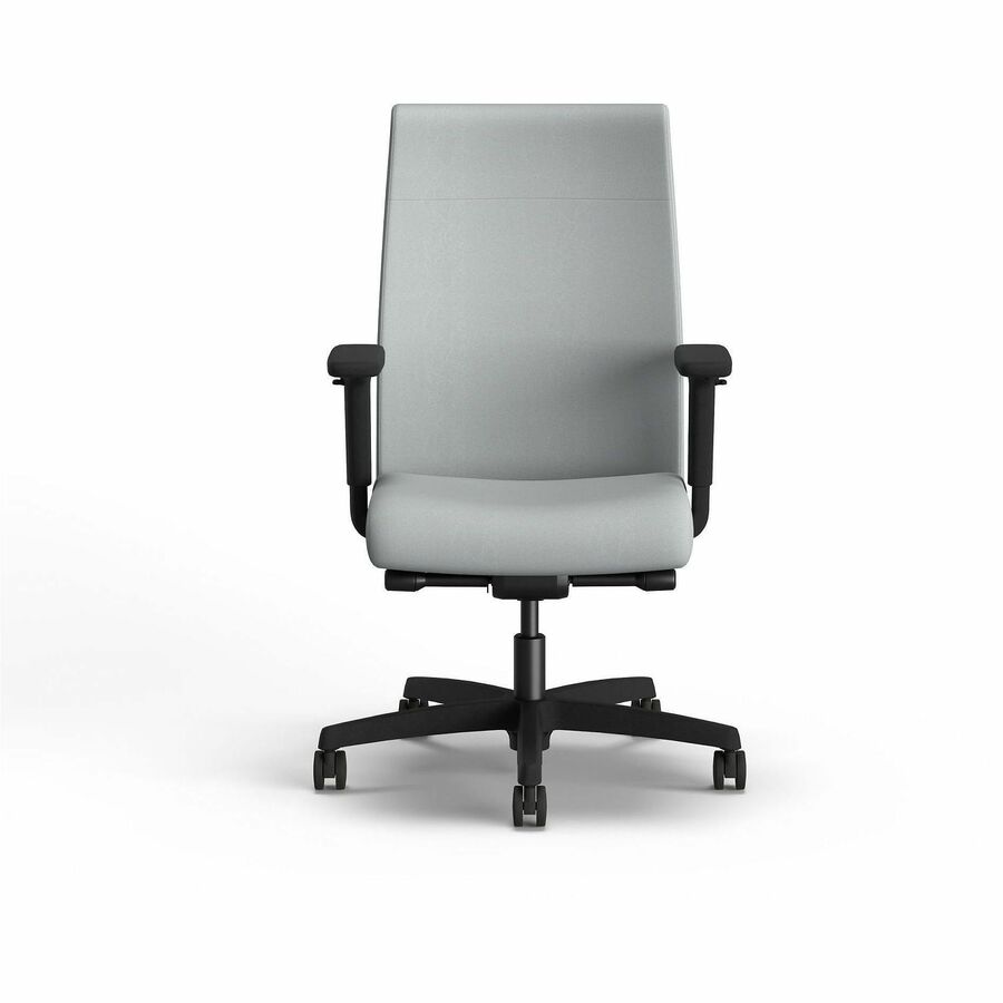 HON Ignition 2.0 Chair - Gray Seat Color - Vinyl Seat Material - Black Back Color - Vinyl Back Material - Black Frame Color - Plastic Frame Material - High Back - 5-star Base - Gray - Vinyl - Armrest - 1 Each