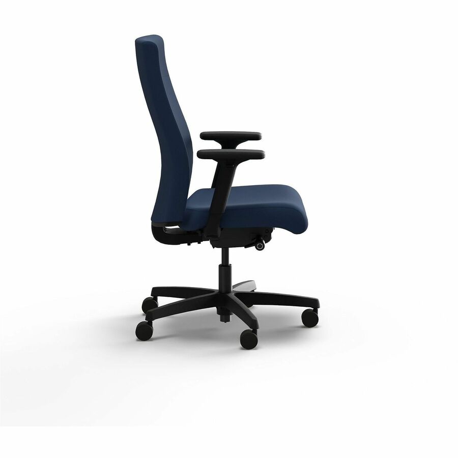 HON Ignition 2.0 Chair - Blue Seat Color - Vinyl Seat Material - Blue Back Color - Vinyl Back Material - Black Frame Color - Plastic Frame Material - High Back - 5-star Base - Blue - Vinyl, Plastic - Armrest - 1 Each