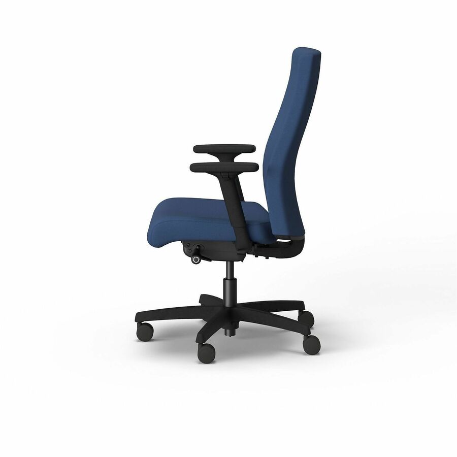 HON Ignition 2.0 Chair - Blue Seat Color - Vinyl Seat Material - Blue Back Color - Vinyl Back Material - Black Frame Color - Plastic Frame Material - High Back - 5-star Base - Blue - Vinyl, Plastic - Armrest - 1 Each