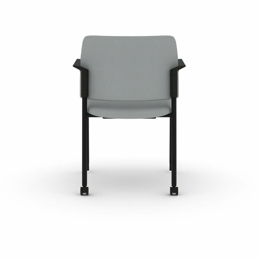 HON Accommodate Fixed Arms Guest Chair - Steel Frame Material - Four-legged Base - Gray - Vinyl - Armrest - 2 / Carton