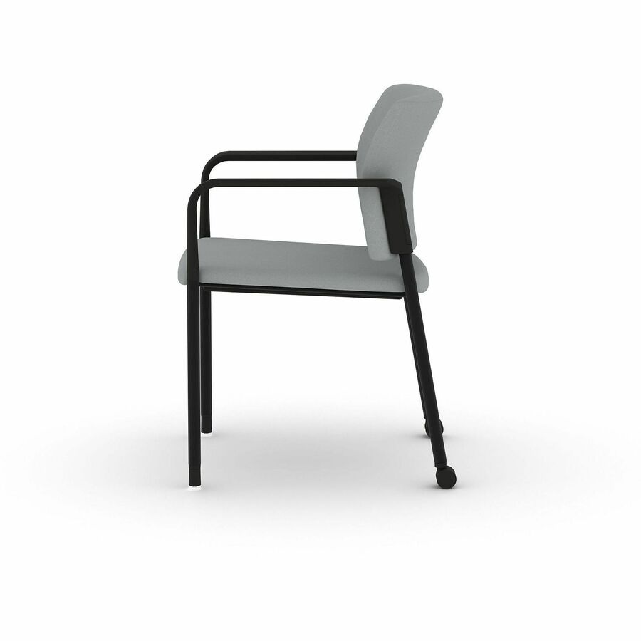 HON Accommodate Fixed Arms Guest Chair - Steel Frame Material - Four-legged Base - Gray - Vinyl - Armrest - 2 / Carton