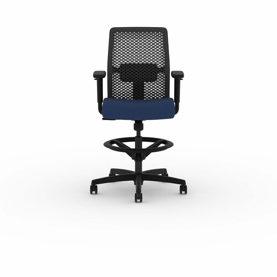 HON Ignition 2.0 Sitting Stool - Charcoal Back Color - Low Back - Blue - 1 Each
