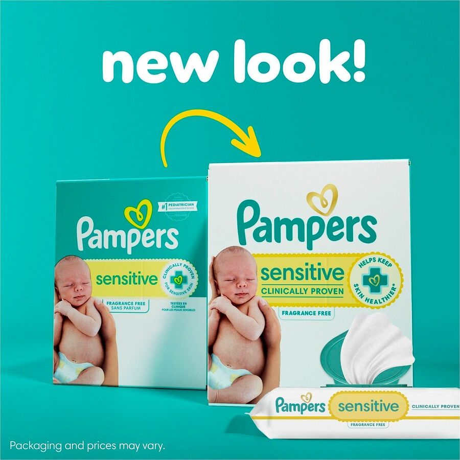 Pampers Baby Wipes Sensitive - Softgrip Texture - White - 8 / Carton