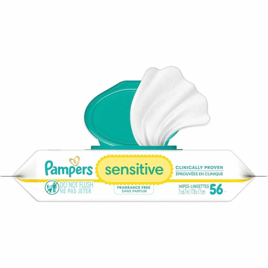 Pampers Baby Wipes Sensitive - Softgrip Texture - White - 8 / Carton