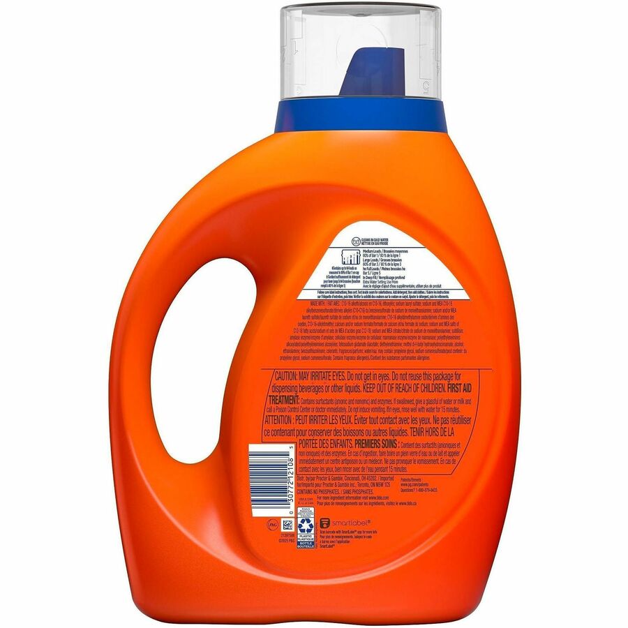Tide Liquid Laundry Detergent - For Laundry, Fabric, Clothes - Liquid - 80 fl oz (2.5 quart) - Original Scent - 64 Loads - Recommended For: Stain Remover, Grease Remover, Dirt Remover - Orange - 4 / Carton