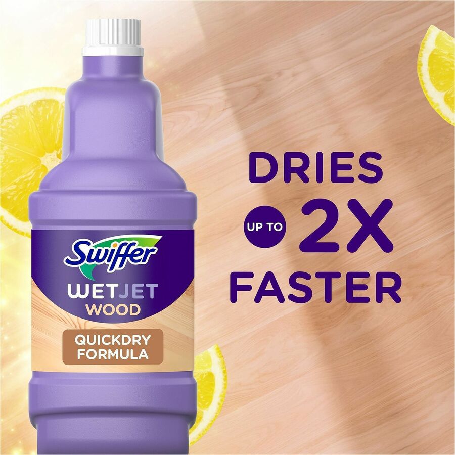 Swiffer WetJet MultiSurface Cleaner - For Multi Surface - 40.6 fl oz (1.3 quart) - Recommended For: Bacteria Remover, Dirt Remover, Grime Remover - Quick Drying - Purple - 4 / Carton