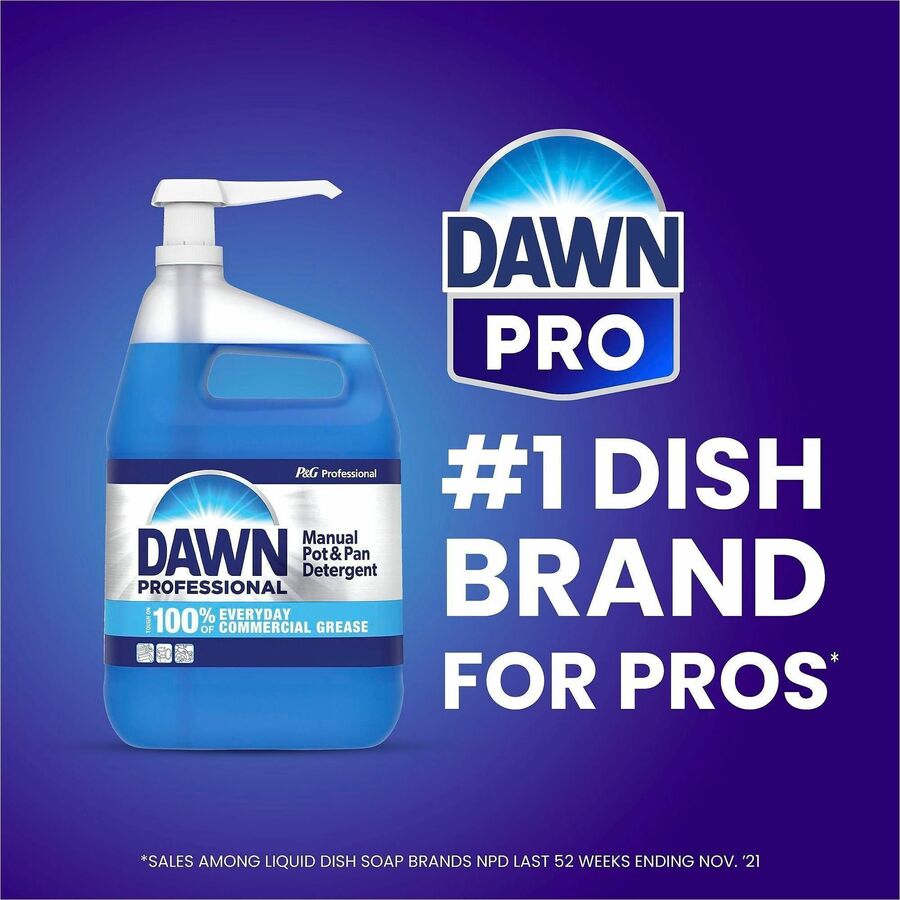 Dawn Manual Pot/Pan Detergent - For Multipurpose - Concentrate - Liquid - 128 fl oz (4 quart) - Original Scent - Recommended For: Food Soil Remover, Grease Remover - Long Lasting - Blue - 2 / Carton