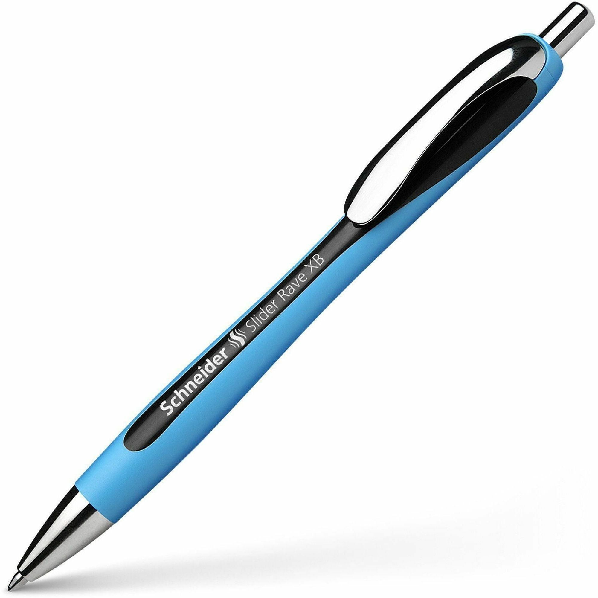 Rediform Slider Rave XB Ballpoint Pen - Extra Broad Pen Point - Refillable - Retractable - Black Ink - Rubberized Barrel - Stainless Steel Tip - Writing - 1 Each