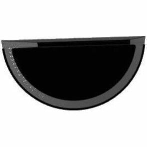 Rubbermaid Commercial Half Round Metallic Waste Receptacle - Open Top - 12 gal Capacity - Half-round - For Indoor, Commercial - Fire Resistant - Perforated, Fire-Safe - 32" Height x 18" Width x 9" Depth - Steel - Textured Black - 1 Each
