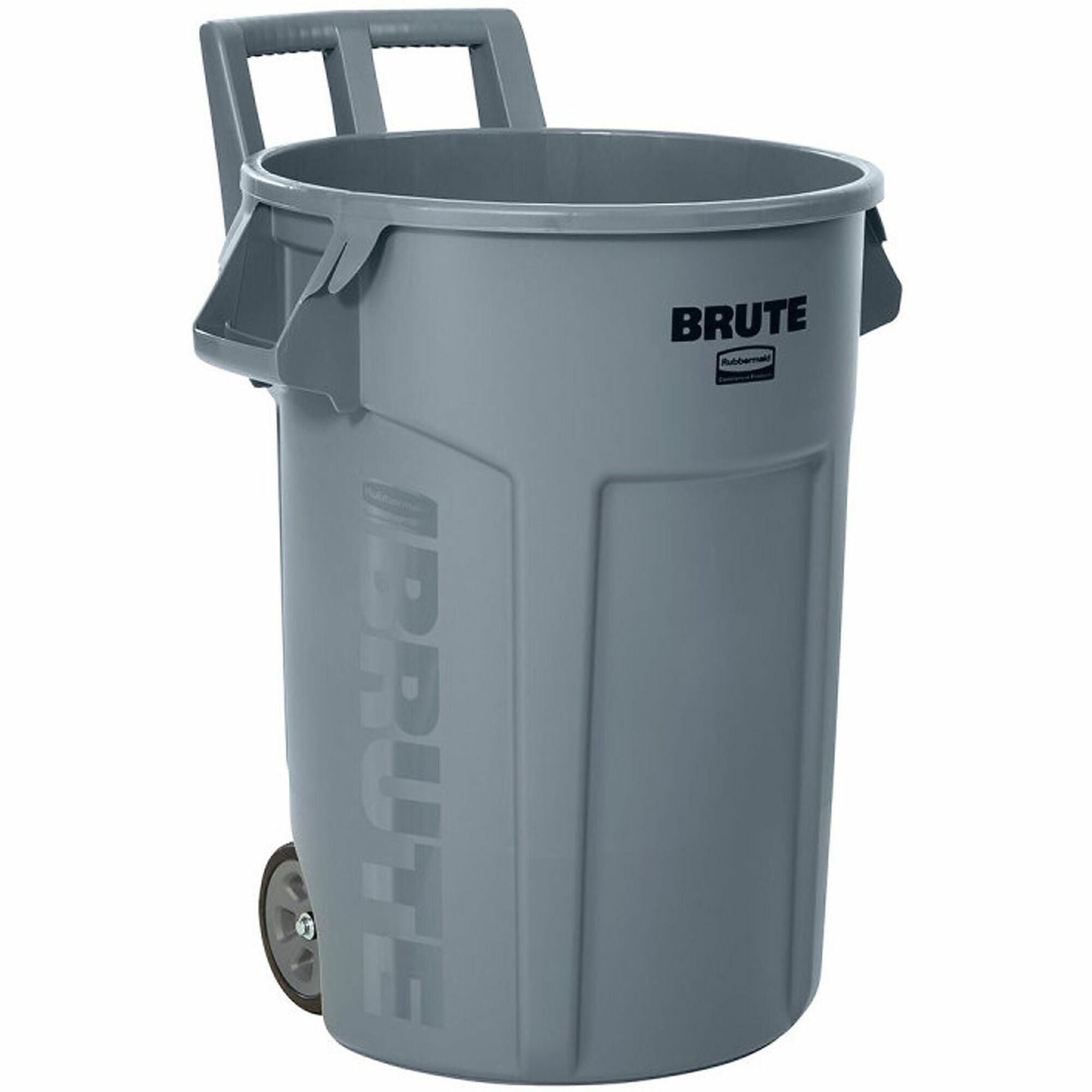 Rubbermaid Commercial Vented Wheeled BRUTE Container, 32 Gal Gray - 32 gal Capacity - For Commercial - Vented, Wheels, UV Resistant, Durable, Ergonomic Handle - 34" Height x 26.1" Width x 26.5" Depth - Resin - Gray - 1 Each