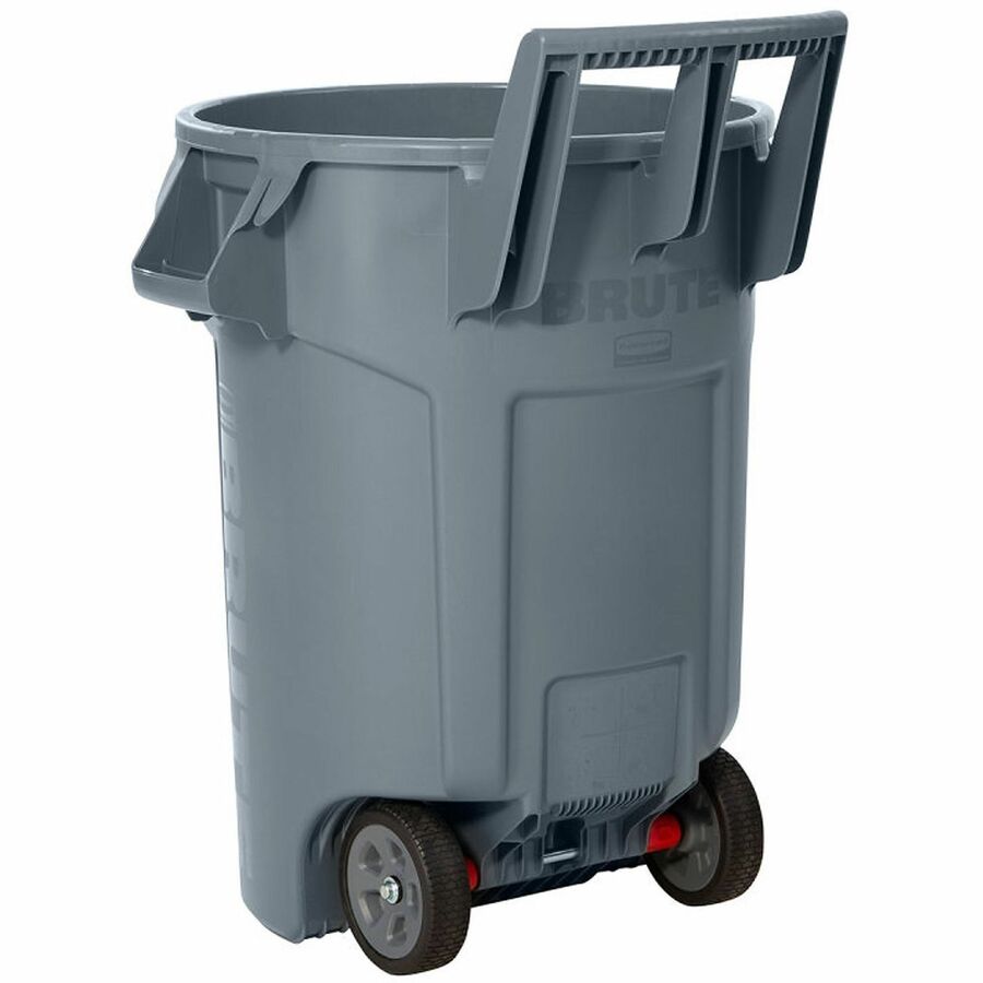 Rubbermaid Commercial Vented Wheeled BRUTE Container, 32 Gal Gray - 32 gal Capacity - For Commercial - Vented, Wheels, UV Resistant, Durable, Ergonomic Handle - 34" Height x 26.1" Width x 26.5" Depth - Resin - Gray - 1 Each