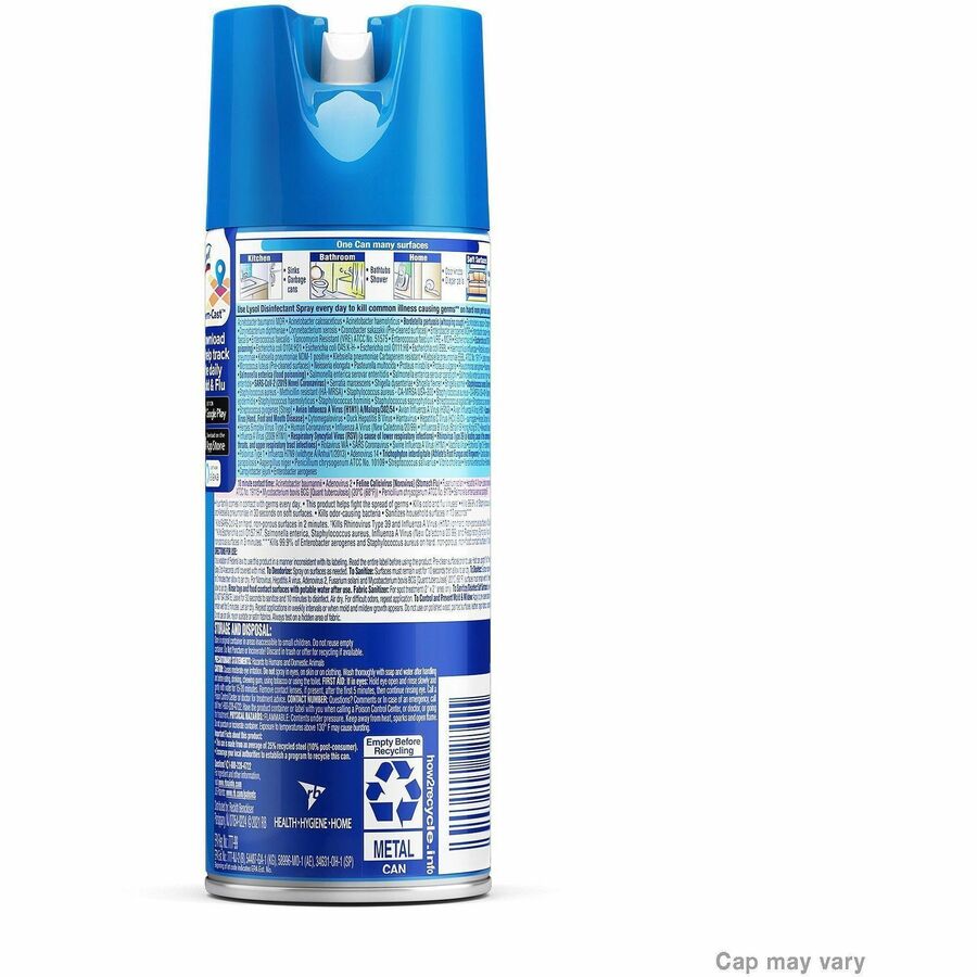 Lysol Disinfectant Spray - For Multipurpose, Multi Surface - Spray - 12.5 fl oz (0.4 quart) - Spring Waterfall Scent - Recommended For: Virus Remover, Bacteria Remover, Mold Remover, Mildew Remover, Odor Remover, Fungi Remover - Easy to Use - Clear - 1...