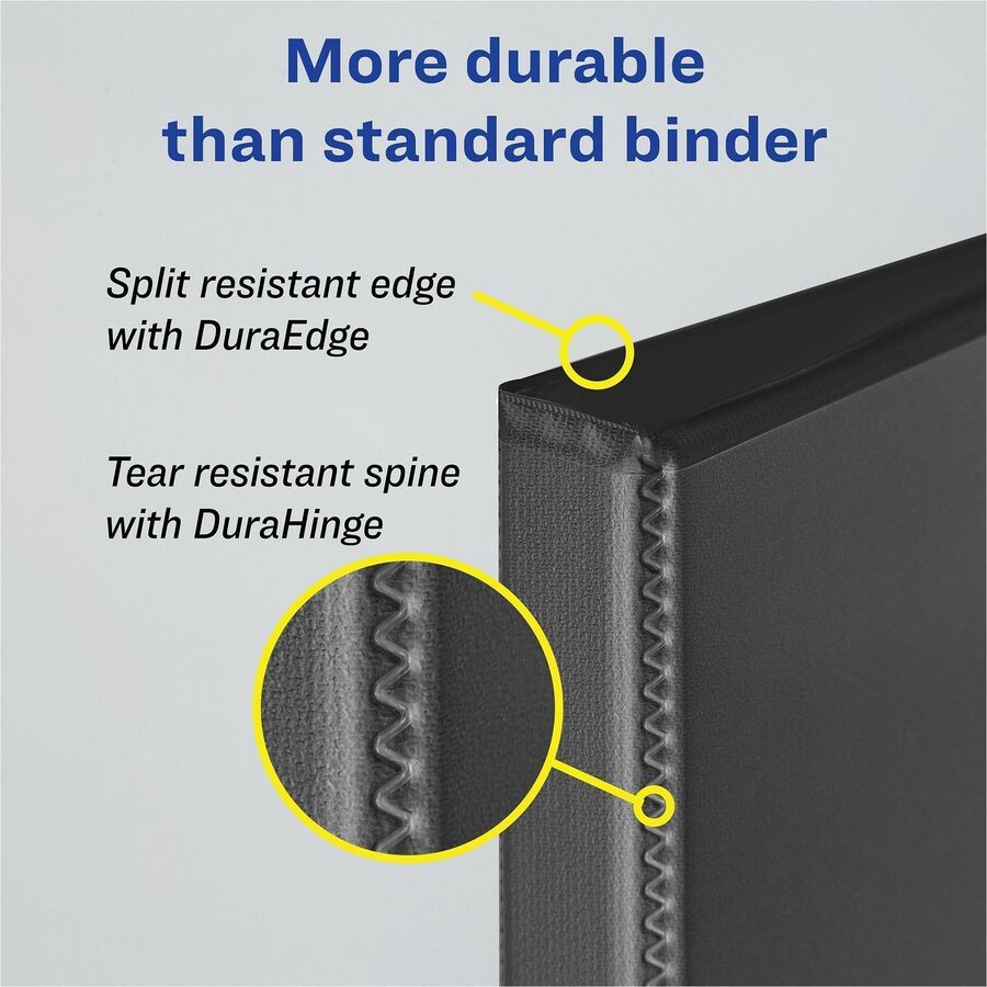Avery&reg; One Touch Ring Heavy-Duty View Binder - 3" Binder Capacity - Letter - 8 1/2" x 11" Sheet Size - 670 Sheet Capacity - 3 1/2" Spine Width - 3 x 3" Ring(s) - Fastener(s): D-Ring - Pocket(s): 4, Internal - Linen pattern - Polypropylene - Purple ...