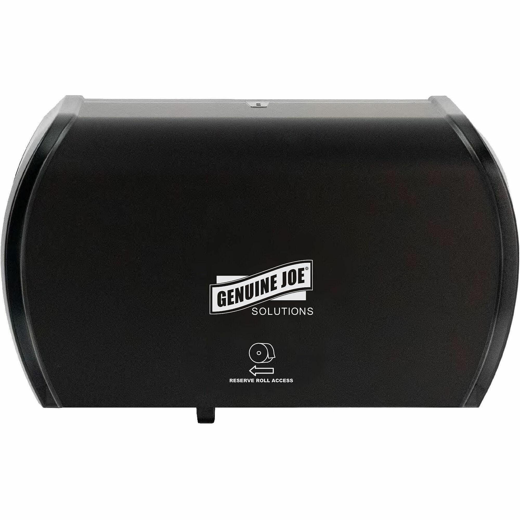 Genuine Joe Side-By-Side Bath Tissue Dispenser - Black - 1 Each