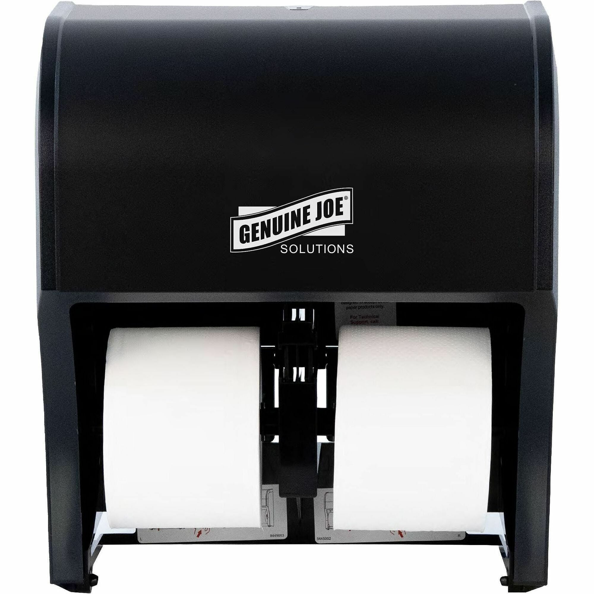 Genuine Joe 4-Roll Bath Tissue Dispenser - Roll - 4 x Roll - Black - 1 Each