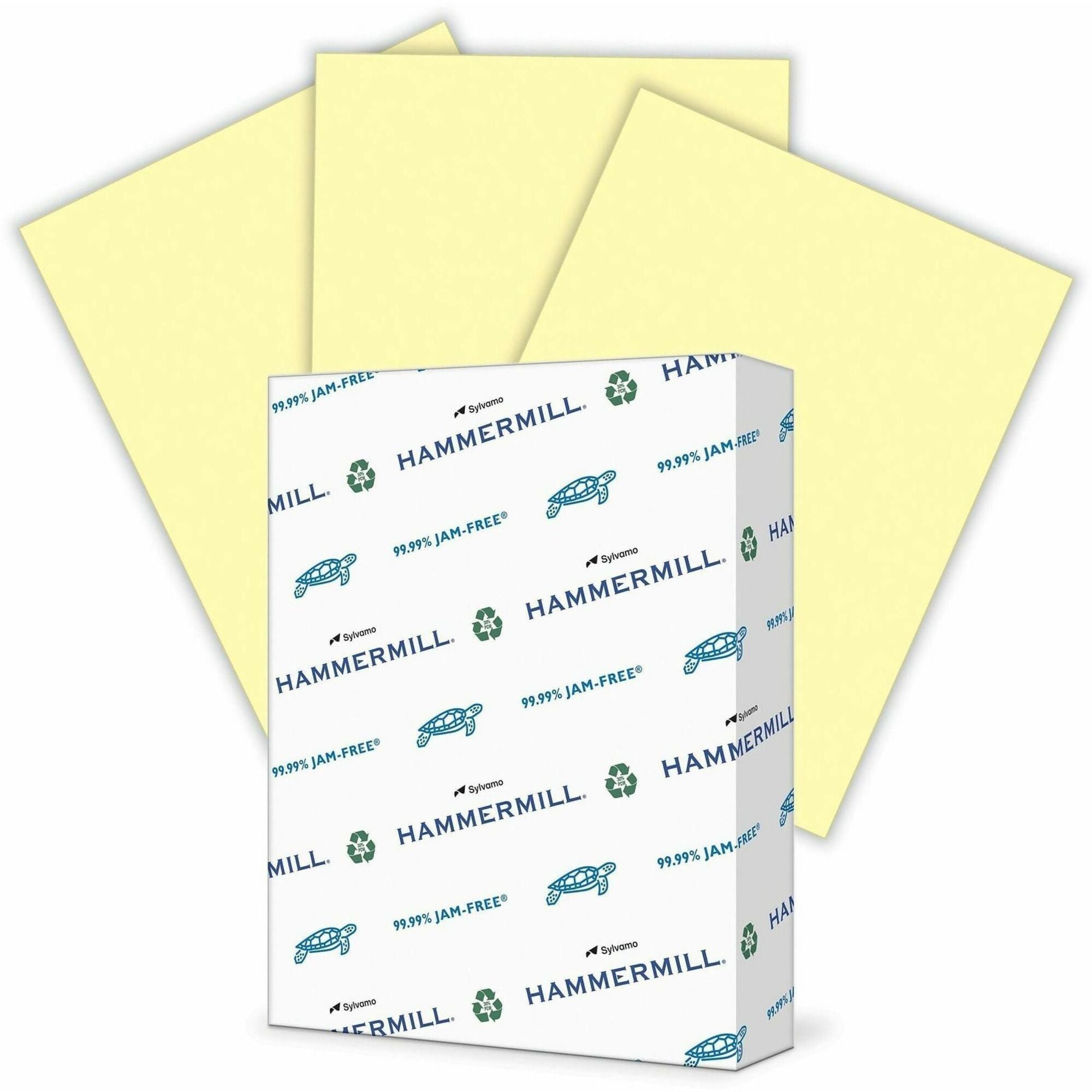 Hammermill 24lb Color Paper - Letter - 8 1/2" x 11" - 24 lb Basis Weight - Jam-free, Eco-friendly - Canary - 500 Sheets per Ream - 10 / Carton