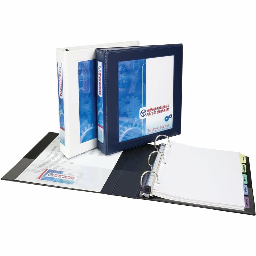 Avery&reg; One Touch EZD Locking Ring View Binders - 1" Binder Capacity - Letter - 8 1/2" x 11" Sheet Size - 275 Sheet Capacity - 1 2/5" Spine Width - 1" Ring(s) - Fastener(s): D-Ring - Pocket(s): 2, Internal - Metal, Chipboard, Vinyl - Black - Recycle...