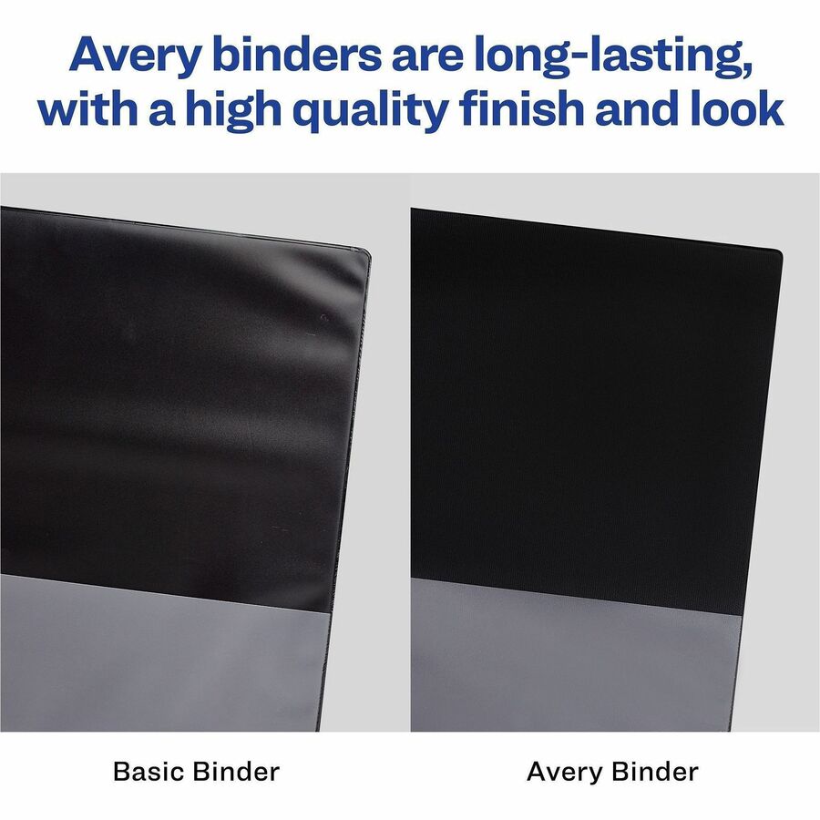Avery&reg; One Touch Heavy-Duty View Binder - 2" Binder Capacity - 540 Sheet Capacity - 2 4/5" Spine Width - 2" Ring(s) - Fastener(s): D-Ring - Pocket(s): 4, Internal - Linen pattern - White - Recycled - Heavy Duty, One Touch Ring, Long Lasting, Tear R...