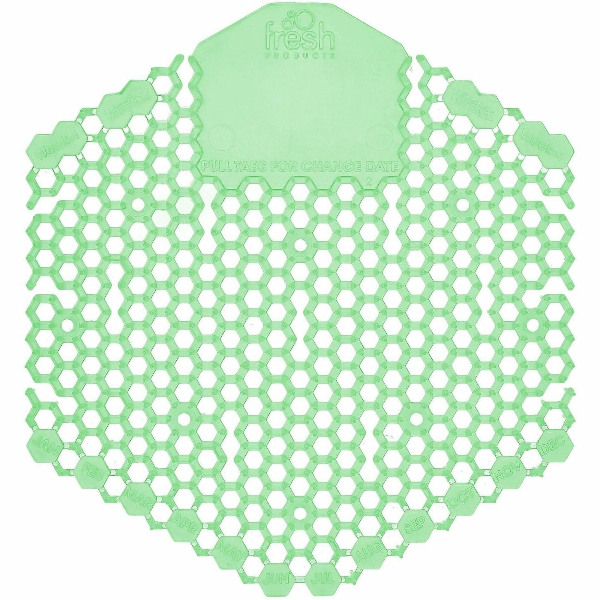Fresh Products Wave 3D Urinal Screen - Lasts upto 30 Days - Odor Neutralizer, Dual Sided Design, Anti-splash - 6 / Carton - Green