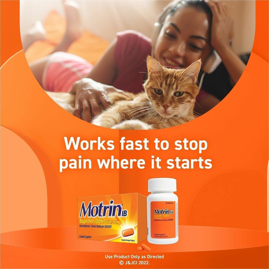 Motrin Ibuprofen Pain Reliever - For Headache, Pain, Fever, Common Cold, Muscular Pain, Arthritis, Toothache, Backache, Menstrual Cramp - 12 / Carton