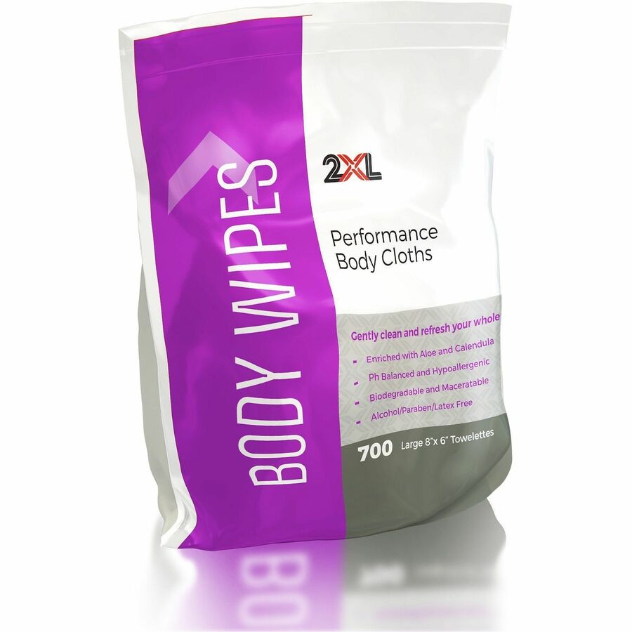 2XL Vitamin E & Aloe Performance Body Cloths - White - Non-woven Fabric - 700 - 2 / Carton