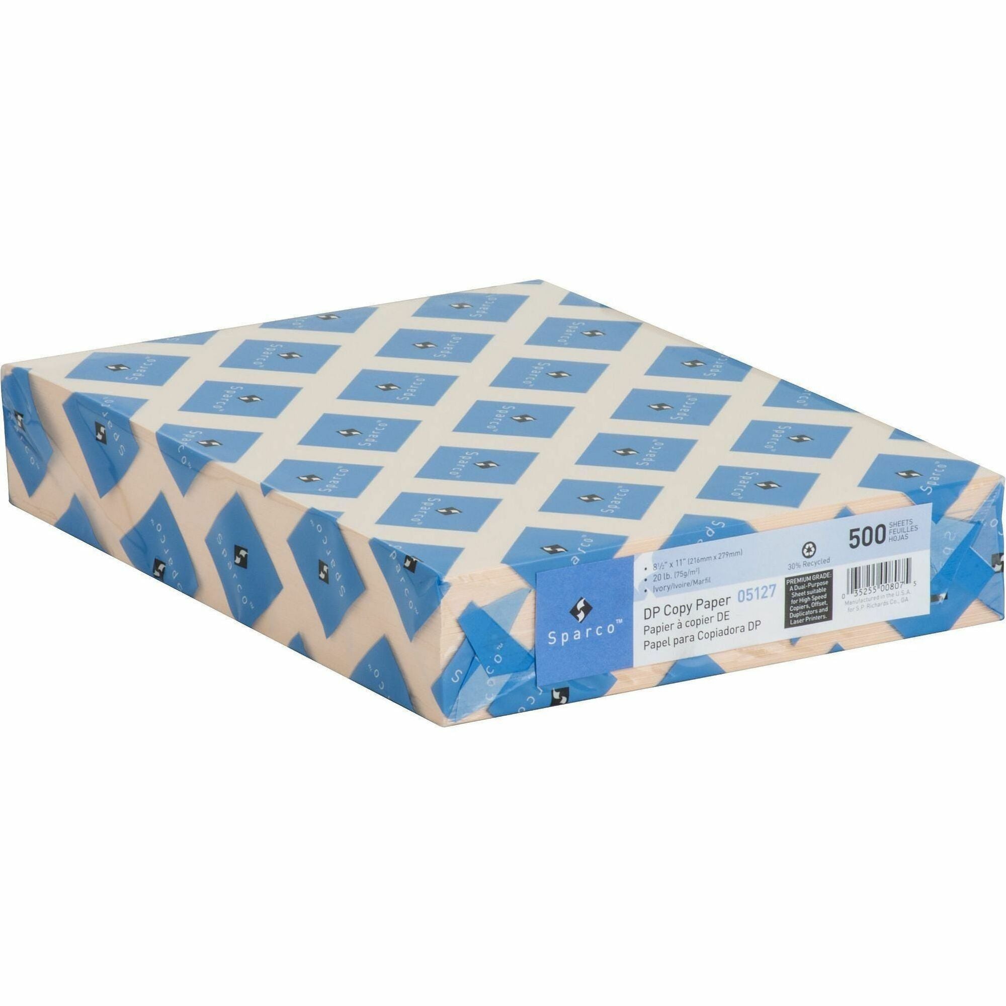 Sparco Premium Grade Pastel Color Copy Paper - Letter - 8 1/2" x 11" - 20 lb Basis Weight - Lint-free, Archival-safe, Acid-free - Ivory - 500 Sheets per Ream - 10 / Carton