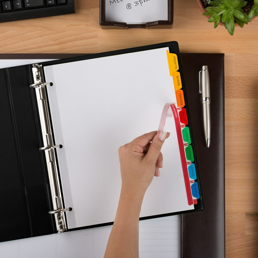 Avery&reg; Index Maker Index Divider - 200 x Divider(s) - 8 - 8 Tab(s)/Set - 8.5" Divider Width x 11" Divider Length - 3 Hole Punched - White Paper Divider - Multicolor Paper Tab(s) - 1 Box