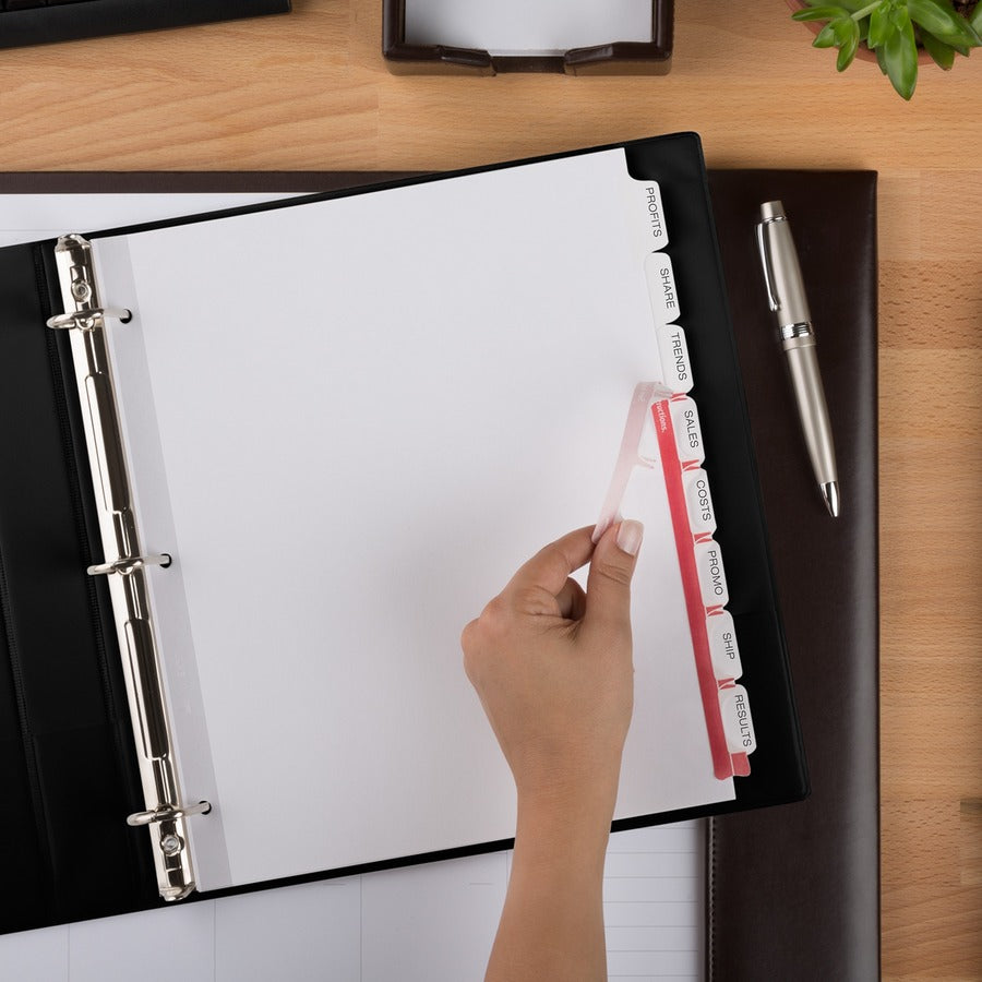Avery&reg; Index Maker Index Divider - 8 x Divider(s) - 8 - 8 Tab(s)/Set - 9.3" Divider Width x 11.25" Divider Length - 3 Hole Punched - White Paper Divider - White Paper Tab(s) - Hole-punched, Printable, Durable, Tear Resistant, Extra Wide Divider, Do...