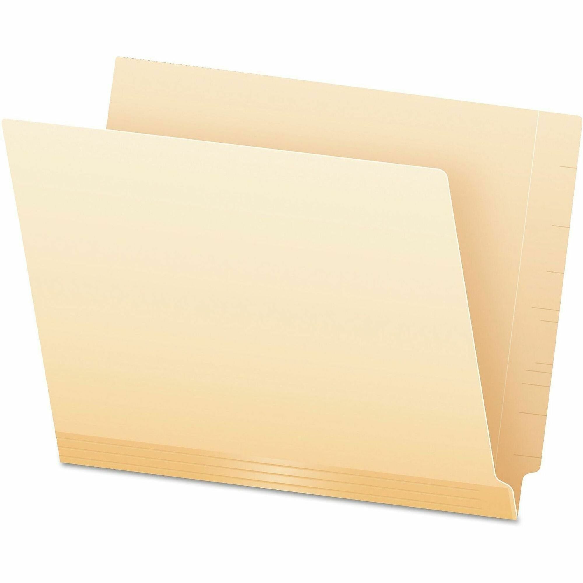 Pendaflex Letter Recycled End Tab File Folder - 8 1/2" x 11" - 14 pt. - 2 Plys - Poly - Manila - Laminated, Reinforced, Tab, Embossed - 10% Recycled - 50 / Box