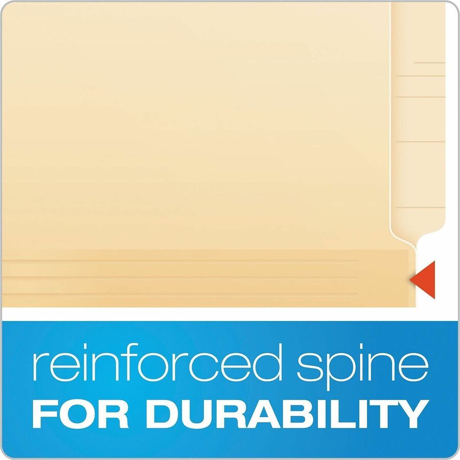 Pendaflex Letter Recycled End Tab File Folder - 8 1/2" x 11" - 3/4" Expansion - 2 Fastener(s) - 2" for Folder - 2 Plys - Manila - Laminated, Reinforced - 10% Recycled - 50 / Box