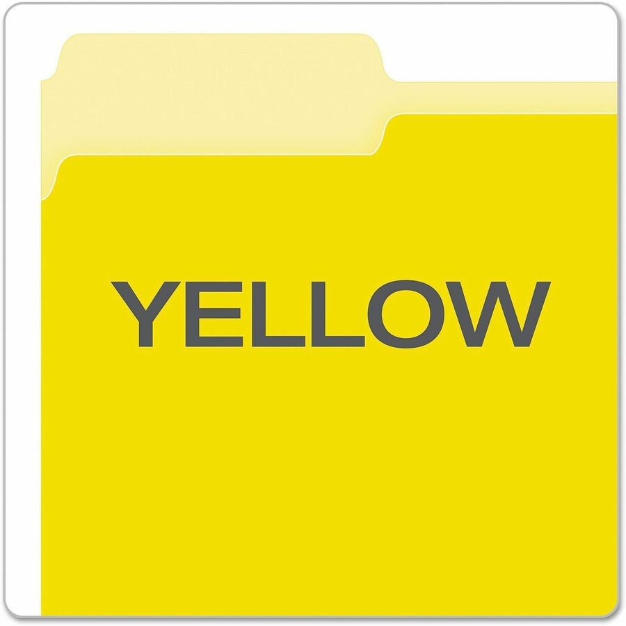 Pendaflex 1/3 Tab Cut Letter Top Tab File Folder - 8 1/2" x 11" - Top Tab Location - Assorted Tab Position - 11 pt. - 1 Plys - Yellow - Acid-free - 100 / Box