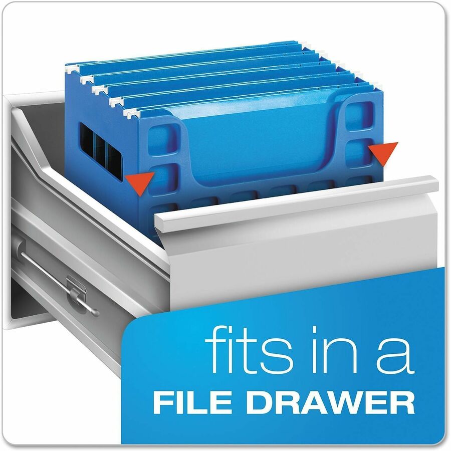 Pendaflex Plastic Desktop Letter Hanging File - 9.50" Height x 12.19" Width x 6" Depth - Desktop, Counter - Blue - Plastic - 1 Each