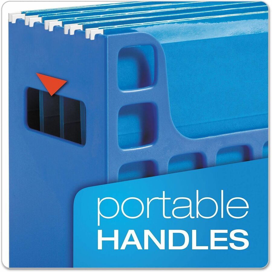 Pendaflex Plastic Desktop Letter Hanging File - 9.50" Height x 12.19" Width x 6" Depth - Desktop, Counter - Blue - Plastic - 1 Each