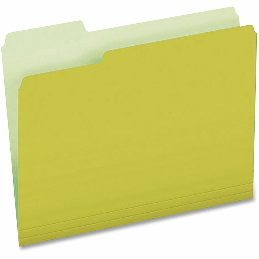 Pendaflex 1/3 Tab Cut Letter Top Tab File Folder - 8 1/2" x 11" - Yellow - 100 / Box