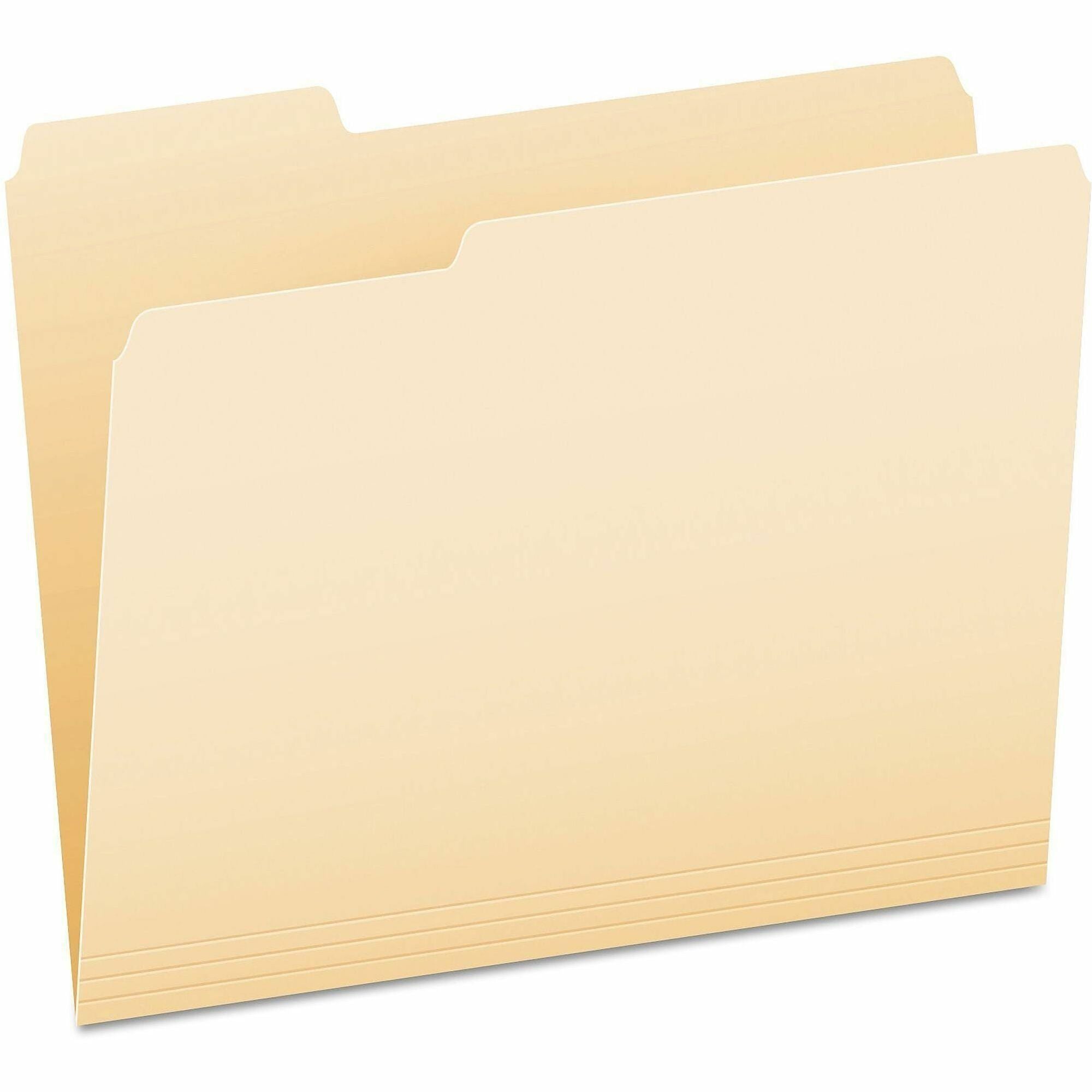 Pendaflex Essentials 1/3 Tab Cut Letter Top Tab File Folder - 8 1/2" x 11" - 3/4" Expansion - 11 pt. - 1 Plys - Manila - Manila - Corner - 100 / Box