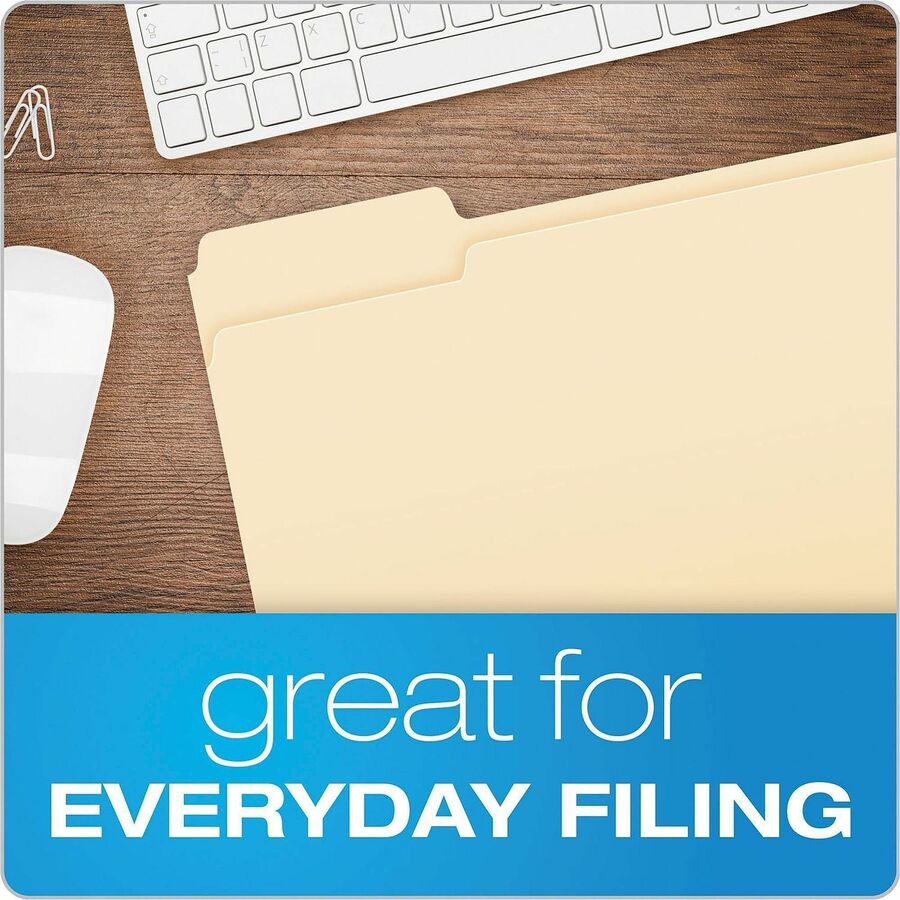 Pendaflex Essentials 1/3 Tab Cut Letter Top Tab File Folder - 8 1/2" x 11" - 3/4" Expansion - 11 pt. - 1 Plys - Manila - Manila - Corner - 100 / Box