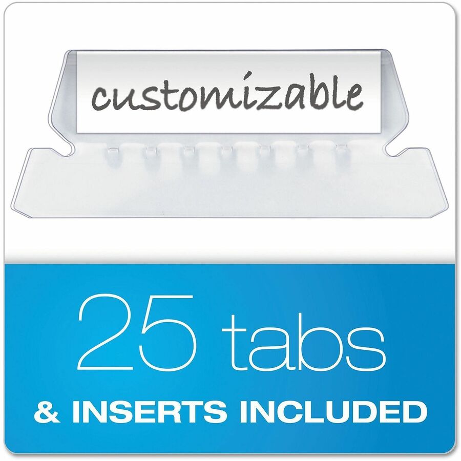 Pendaflex Essentials 1/5 Tab Cut Letter Recycled Hanging Folder - 8 1/2" x 11" - Yellow, Red, Blue - 100% Recycled - 25 / Box