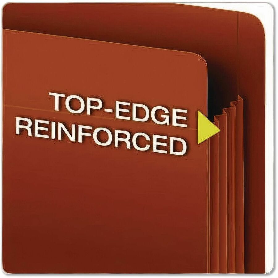 Pendaflex Straight Tab Cut Legal Recycled File Pocket - 8 1/2" x 14" - 1050 Sheets Capacity - 5 1/4" Expansion - End Tab Location - 17 pt. - Red - 1 Each