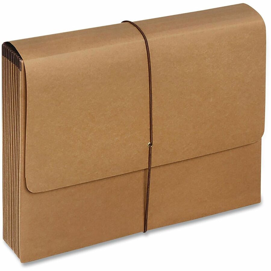 Pendaflex Essentials Letter Recycled Expanding File - 8 1/2" x 11" - 7/8" Expansion - 21 Pocket(s) - Kraft, Tyvek - Brown - Reinforced Gusset, Elastic Closure - 10% Recycled - 1 Each