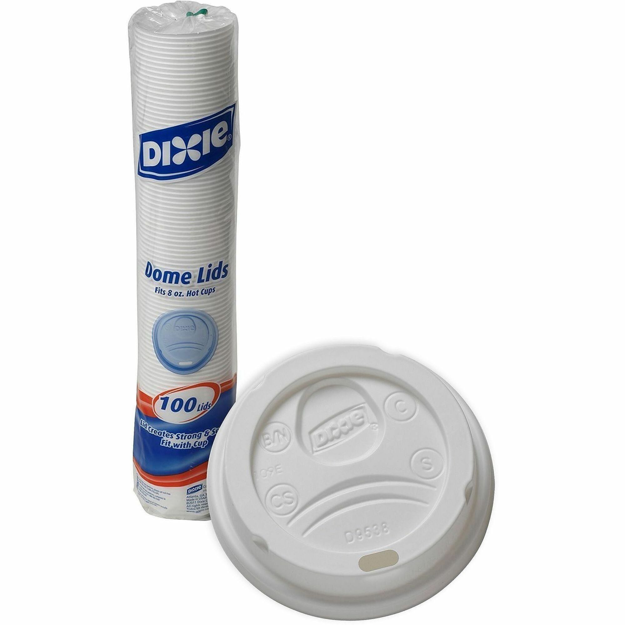 Dixie Small Hot Cup Lids by GP Pro - Dome - Plastic - 100 / Pack
