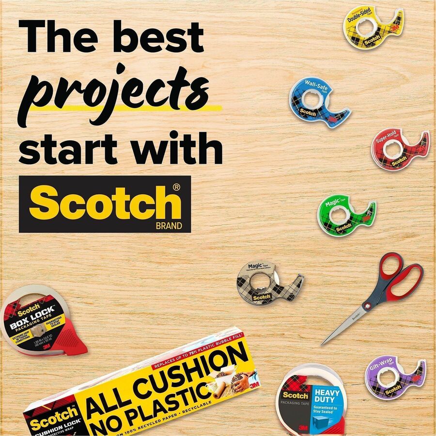 Scotch Transparent Tape and Scotch C60 Dispenser - 27.78 yd Length x 0.75" Width - 1" Core - Clear - Dispenser Included - Desktop Dispenser - Moisture Resistant, Stain Resistant, Long Lasting - For Multipurpose, Label Protection, Wrapping, Mending - 12...