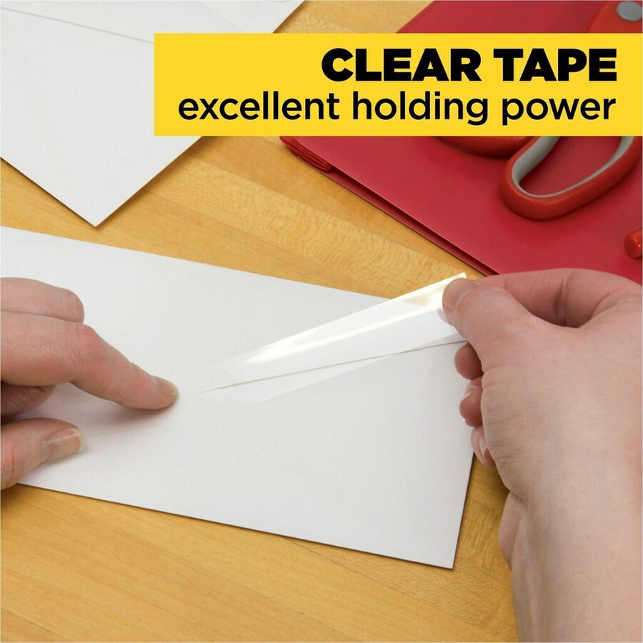Scotch Transparent Tape and Scotch C60 Dispenser - 27.78 yd Length x 0.75" Width - 1" Core - Clear - Dispenser Included - Desktop Dispenser - Moisture Resistant, Stain Resistant, Long Lasting - For Multipurpose, Label Protection, Wrapping, Mending - 12...