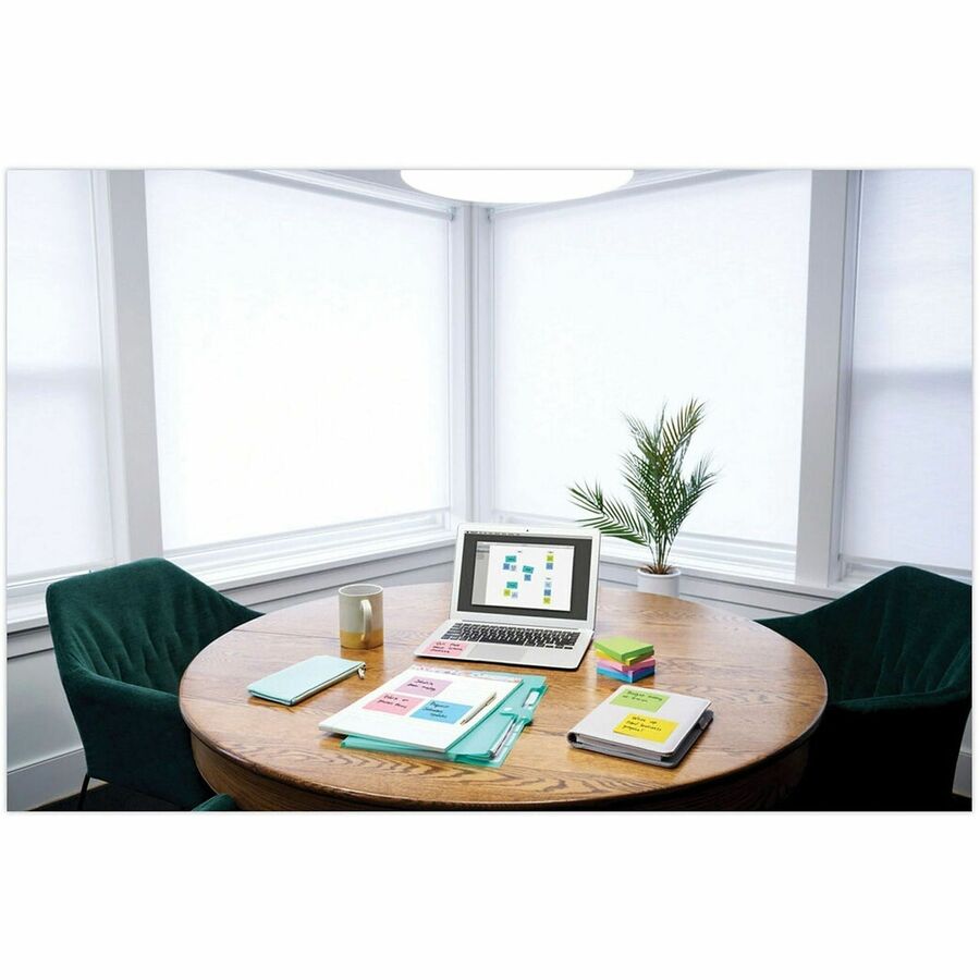 Post-it&reg; Lined Notes in Ultra Colors - 600 - 4" Flag/Note Width x 4" Flag/Note Length - Square - Ruled - Ultra Assorted - Self-adhesive, Repositionable - 3 / Pack