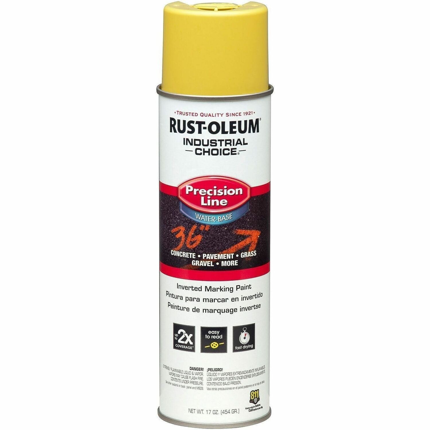 Industrial Choice White M1800 Marking Paint Spray - Aerosol - High Visibility Yellow - 1.06 lb - 1 Each