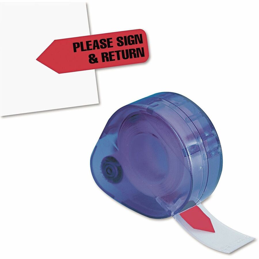 Redi-Tag Please Sign & Return Arrow Tags - 120 x Red - 1 7/8" Flag/Note Width x 9/16" Flag/Note Length - Arrow - Sign & Return - Red - Removable, Self-adhesive - Dispenser Included - 120 / Pack