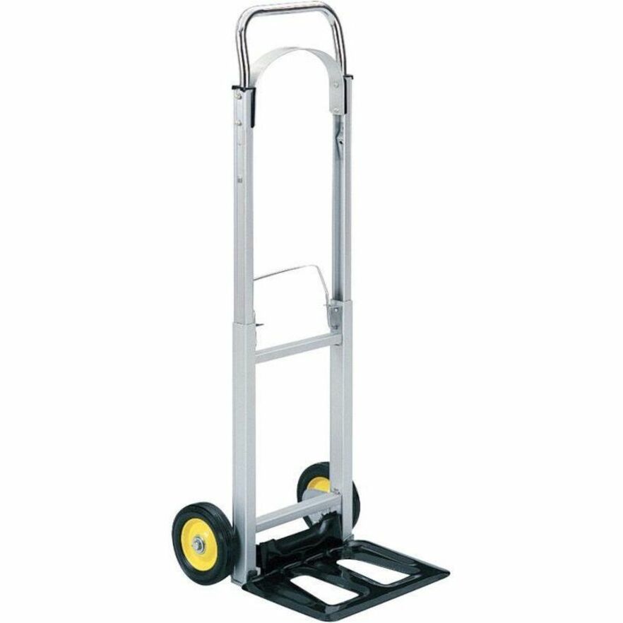 Safco Hideaway Compact Hand Truck - Folding Handle - 250 lb Load Capacity - 2 Casters - 6" Caster Size - Steel, Rubber - 15.50" Width x 16.50" Depth x 43.50" Height - Aluminum Frame - Silver - 1 Each